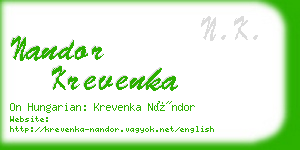 nandor krevenka business card